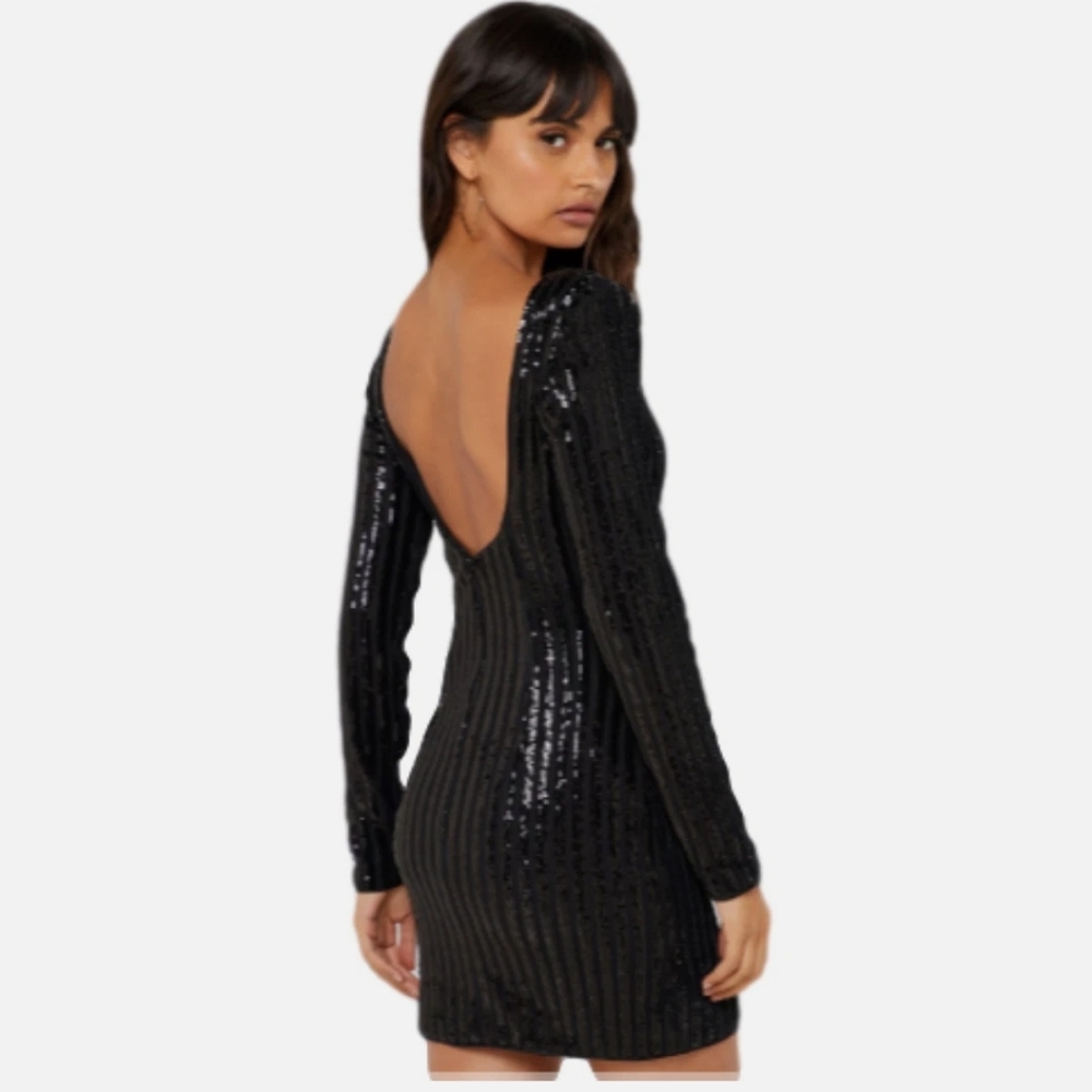 Elegant Black Sequin Dress